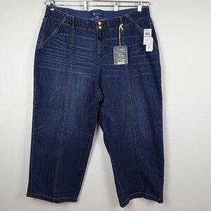 Democracy Wide Leg Jeans Women's Plus Size 22W Blue Denim Stretch High Rise